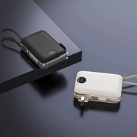 Banque d'alimentation sans fil magnétique 10000mAh 20W PD 22.5W Charge rapide Câbles intégrés Affichage LED Portable