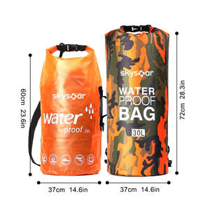 Bolsa seca impermeable mochila 20L/30L océano paquete natación almacenamiento saco plegable para kayak flotante pesca piragüismo - Product Image 3
