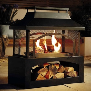 Storage Wood Fire KEYO Garden Built In Log Burner Storage Area Classical Outdoor Wood Burning Palace Fire Pit