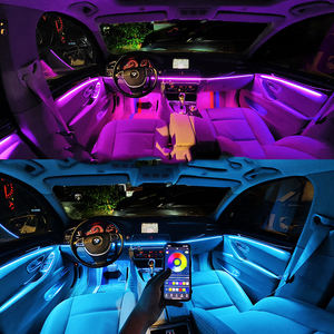 Nouveau kit d'éclairage d'ambiance RGB universel pour l'intérieur de voiture, synchronisation musicale, bande LED fluide pour la décoration automobile, rénovation/mise à niveau, garantie - Product Image 4