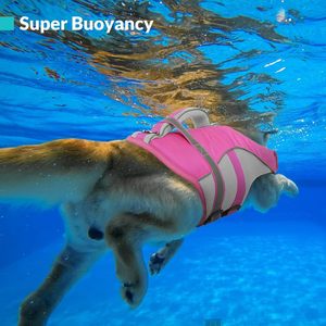 Gilet de sauvetage pour <span class=keywords><strong>chien</strong></span> à haute flottabilité avec poignée de sauvetage, en polyester Ripstop, gilet de sauvetage réfléchissant pour animaux de compagnie, combinaison de natation de sécurité pour toutes les races de chiens - Product Image 1