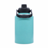 Bouteille d'eau isotherme en acier inoxydable de 128 oz avec couvercle à ouverture rapide, poignée pliable, grande capacité, pour l'extérieur