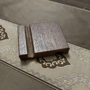 Creative solid wood black walnut double-slot phone <b>stand</b>, iPad <b>tablet</b> <b>stand</b>, desktop phone holder. - Product Image 2