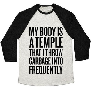 เสื้อยืดเบสบอลแบบทรีเบลนด์สำหรับทุกเพศ "My Body Is a Temple" - Product Image 5