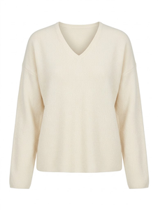 Pull-over col en V pour femme, style tendance, idéal pour la mode quotidienne et les acheteurs de tenues superposées - Product Image 2