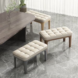Modern Pu Leather Tufted <b>Bench</b> With Plastic Legs For Living Room Home Furniture Contemporary Design - Product Image 2