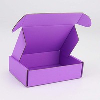 Impression de gros violet 8x8x4 pouces emballage de jolies boîtes postales avec votre logo pour l'emballage