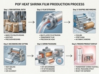 Film rétractable ISO POF de qualité supérieure, haute transparence, faible température, économie d'énergie, emballage souple, sans danger pour les bébés, pour l'emballage des sucettes