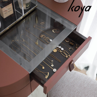 Ensemble coiffeuse et table de maquillage en bois, style minimaliste de luxe, avec rangement et chaise, pour chambre à coucher et mariage