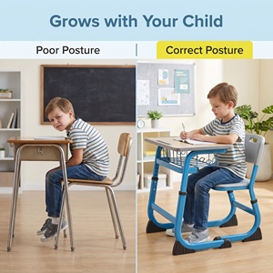 Chaise <span class=keywords><strong>d</strong></span>'école légère à hauteur réglable pour salles de classe universitaires, ensemble de chaises et de tables pour écoles - Product Image 6