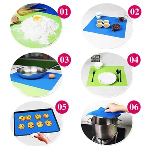 Tapis de cuisson en silicone 40x30cm, isolation thermique, antidérapant, écologique, souple, pour pétrir et étaler la pâte, accessoires de cuisine - Product Image 5