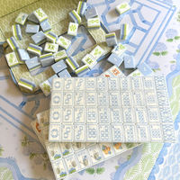 Set Mahjong Amerika Baru Akrilik Biru Hydrangea Rumah Kasino Perjudian Hiburan Dewasa
