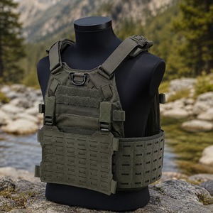 Gilet tactique de haute qualité à libération rapide, porte-plaques vert, gilet Molle, gilet tactique d'entraînement imperméable pour hommes - Product Image 1