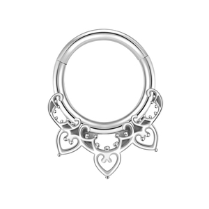 Anillo Nasal <span class=keywords><strong>de</strong></span> Acero Inoxidable 316L Personalizado Superstar, Diseño <span class=keywords><strong>de</strong></span> Rejilla Hueca Pulida, Joyería para Piercing Corporal, para Bodas - Product Image 2