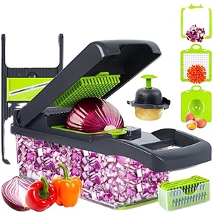 Prensa de Ajo Manual de Acero Inoxidable y Plástico PP, Picadora Ecológica con Diseño Curvo, Utensilio de Cocina para Frutas y Verduras, Certificado CE/UE - Product Image 1