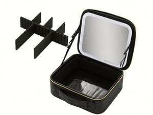 Portable High-Appearance Large Capacity Travel <b>Case</b> with LED Light Mirror Professional Fashion Cosmetic <b>Makeup</b> Bag - Product Image 6