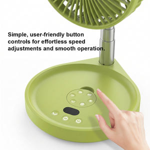 Ventilateur de <span class=keywords><strong>camping</strong></span> électrique rechargeable et pliable avec télécommande, lumières LED et moteur sans balais - Idéal pour une utilisation en extérieur et en hôtel - Product Image 6