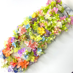 <span class=keywords><strong>Couronne</strong></span> florale d'hortensia pastel, cadre flexible en brindilles, ruban <span class=keywords><strong>de</strong></span> satin réglable, guirlande artificielle à trois couleurs, bandeau - Product Image 5