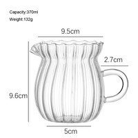 Ensemble tasse à latte et pot à lait en verre-Ustensiles de café avec mini poignée en bois, petit pot à lait, tasse à miel
