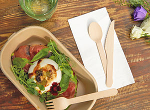 ชุดเครื่องใช้บนโต๊ะอาหารไม้แบบใช้ซ้ำได้ชุดเครื่องใช้บนโต๊ะอาหารทำจากไม้โลโก้ที่กำหนดเองเป็นมิตรกับสิ่งแวดล้อม - Product Image 3