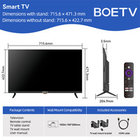 Televisor Inteligente LED R&E de 32 Pulgadas, 768P, 4K Ultra HD, Android con Dolby Audio, HDR10, Diseño sin Marco para Cine y Uso Portátil