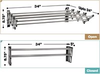 Support mural rétractable en acier inoxydable tiges porte-serviettes étagère à serviettes vêtements étendoir