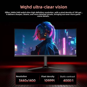 Pantalla de Video para Juegos de Alta Gama de 34 Pulgadas, 180Hz, Soporte Elevable, Efecto de Luz, Pantalla 4K Ultra Ancha 21:9, Panel VA, Tiempo de Respuesta de 1ms, 100% SRGB - Product Image 5