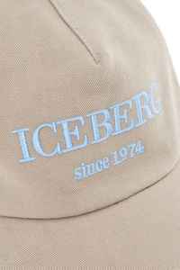 Chapeau de baseball gris clair Iceberg de haute qualité Logo bleu clair contrasté brodé sur le devant - Product Image 4