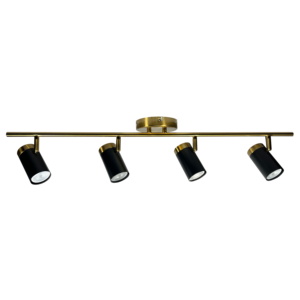 Đèn thả trang trí phòng khách nhà hàng, đèn chùm cố định, bóng đèn LED <span class=keywords><strong>GU10</strong></span> mạ vàng xước, chụp đèn đen sáng 4 bóng - Product Image 2