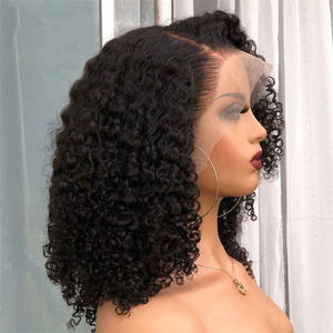 Peluca con malla frontal prearrancada de 13x4, estilo rizado Afro, densidad 150%, cabello humano Remy peruano, longitud larga para mujeres, Color de encaje HD - Product Image 3