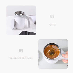 Wholesale Automatic Mixing Cup Magnetic Rotating Milk Portable <b>Double</b> <b>Walled</b> Coffee <b>Mug</b> - Product Image 2