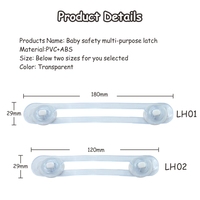 Kit de sécurité enfant Prodigy en plastique transparent, 2 pièces, loquets et serrures pour tiroirs et armoires, pour réfrigérateur, protection bébé