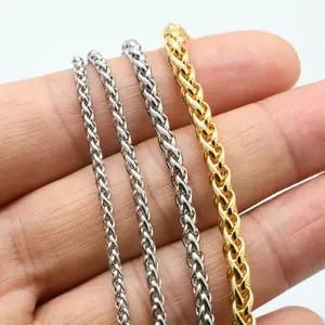 Edelstahl-Kette Fabrik Großhandel vergoldete Maiskette pro Meter für DIY Damen Herren Armband Halskette