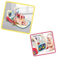 Tapis de jeu 2in1 pour bébé jeu éducatif apprendre à marcher chariot trotteur pour bébé