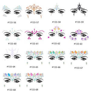 Chất Lượng Cao Pha Lê Rhinestone DIY Tạm Thời Sticker Tattoo Lễ Hội Rave Mặt Stick Trên Cơ Thể Đồ Trang Sức Pha Lê Đảng Trang Trí - Product Image 4