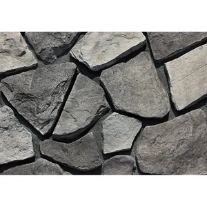 Old Fieldstoneแผ่นผนังหินเทียมแผงหินประเทศผนังภายนอกกำแพงหินเทียม3dสำหรับเตาผิง