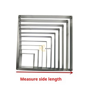 Cercle à Mousse Carré de 4, 5, 6, <span class=keywords><strong>7</strong></span>, 8, 9, 10, 11, 12, 14 Pouces, Cercle à Gâteau, Cercle à Crêpe – Mesure de la Longueur du Côté - Product Image 2