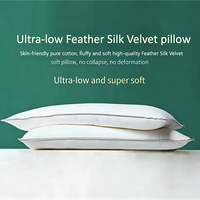 Oreiller moderne à profil bas, garnissage soyeux et doux, housse 100 % coton, respirant, confortable, soutien pour un sommeil réparateur