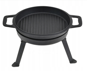 Casserole en <span class=keywords><strong>fonte</strong></span> personnalisée pour la chasse, le camping et la cuisine, avec <span class=keywords><strong>couvercle</strong></span> 2 en 1 et plaque de cuisson, <span class=keywords><strong>fonte</strong></span> polonaise avec pieds - Product Image 5