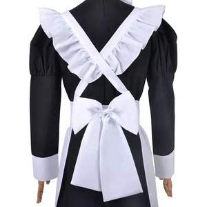 Classique noir blanc femme <span class=keywords><strong>de</strong></span> chambre Style britannique perle fil Long café boutique femme <span class=keywords><strong>de</strong></span> chambre robe maison vacances Cosplay hommes femmes vêtements - Product Image 5