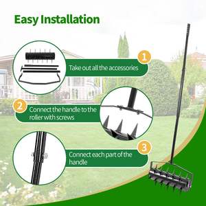 เครื่องอัดอากาศสำหรับสนามหญ้าแบบแมนนวลขนาด16นิ้วเครื่องเจาะดินพร้อมที่จับเครื่องมือสำหรับเติมอากาศสนามหญ้า - Product Image 5