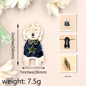 カスタムメイドの銀メッキ漫画風ファッションアクリルブローチ、安全バックル付き、子供の結婚式の贈り物に - Product Image 4