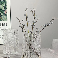 Nordique Glacier hydroponique verre clair vase décoration lumière luxe style maison salon table rose vase à fleurs