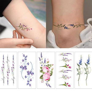 1 Juego por 35 hojas colorido <span class=keywords><strong>pequeño</strong></span> <span class=keywords><strong>tatuaje</strong></span> temporal Floral para mujeres arte corporal falso pegatinas de <span class=keywords><strong>mano</strong></span> de larga duración - Product Image 5