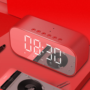 Reloj Despertador S5 con Espejo y Altavoz, con Pantalla de Temperatura, Forma Ovalada, Alimentado por USB, Reloj de Escritorio - Product Image 3