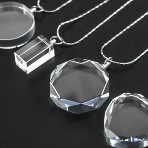 Pujiang Factory Supply Atacado amor Coração K9 Cristal Colar Terahertz Pingente Cura Quartz para Presente De Casamento - Product Image 1