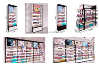 Étagères de présentation de cosmétiques personnalisées colorées à la mode Boutique de beauté Magasin de cosmétiques Étagère de présentation de maquillage Centre commercial Étagère murale de présentation de maquillage
