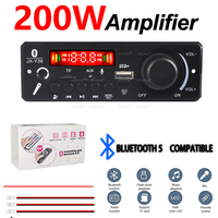 Amplifier 200W BARU DIY Papan Dekoder MP3/WAV DC 12V 100W Pemutar USB Mobil Nirkabel Slot Kartu TF FM dengan Mic Plastik