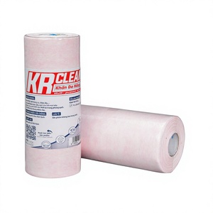 Serviettes de cuisine rondes multi-usages absorbantes non tissées de haute qualité KrClean, style uni, en rouleau, fabriquées au Vietnam - Product Image 1