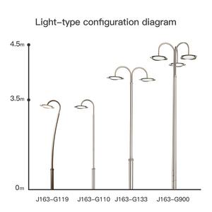 Lampadaire LED extérieur moderne 30W pour parc, étanche IP65, télécommande AC, éclairage paysager de rue, en fonte - Product Image 3